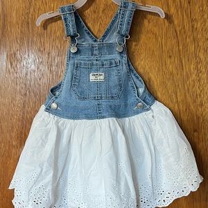 Oshkosh Overall Denim Jumper Dress . Size 3T. Like brand new!